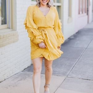 Mustard Knee Length Dress